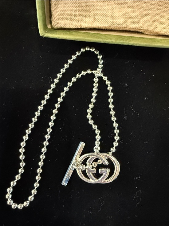 Gucci Jewelry - Gucci Silver Double G Toggle Necklace - Polished Silver
